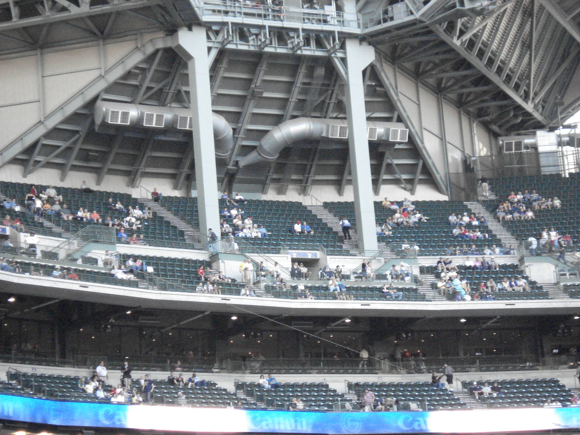 The Uecker obstructed-view seats at the top of American Family Field