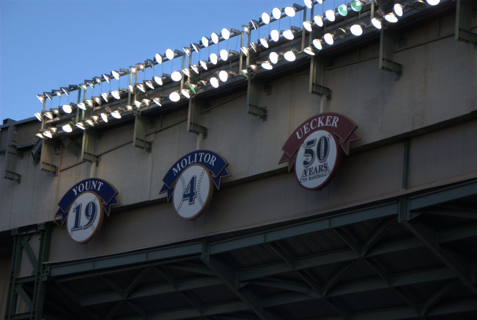The Brewers retired numbers on display