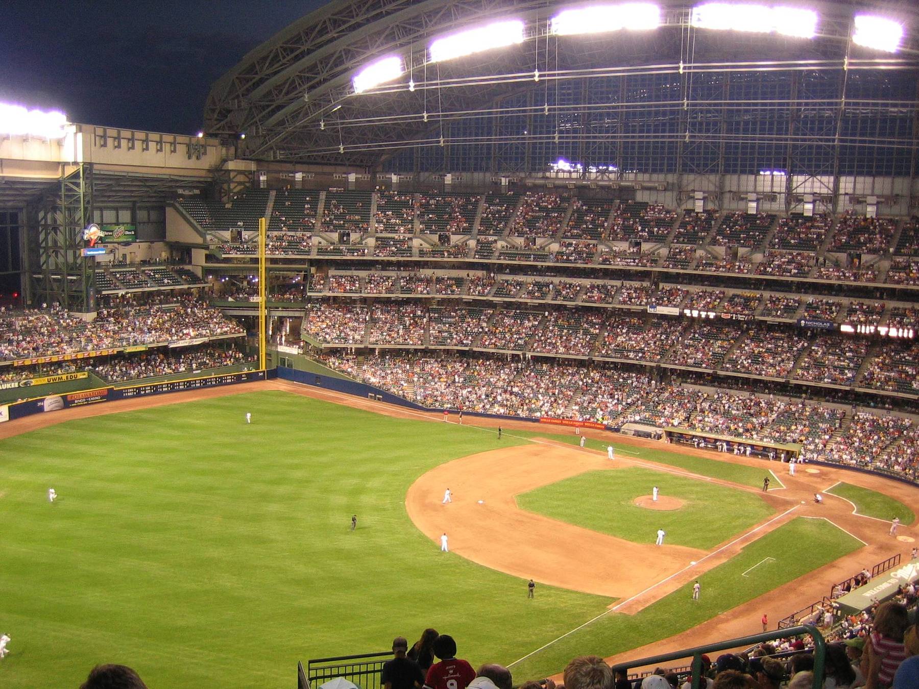 The American Family Field bowl at night