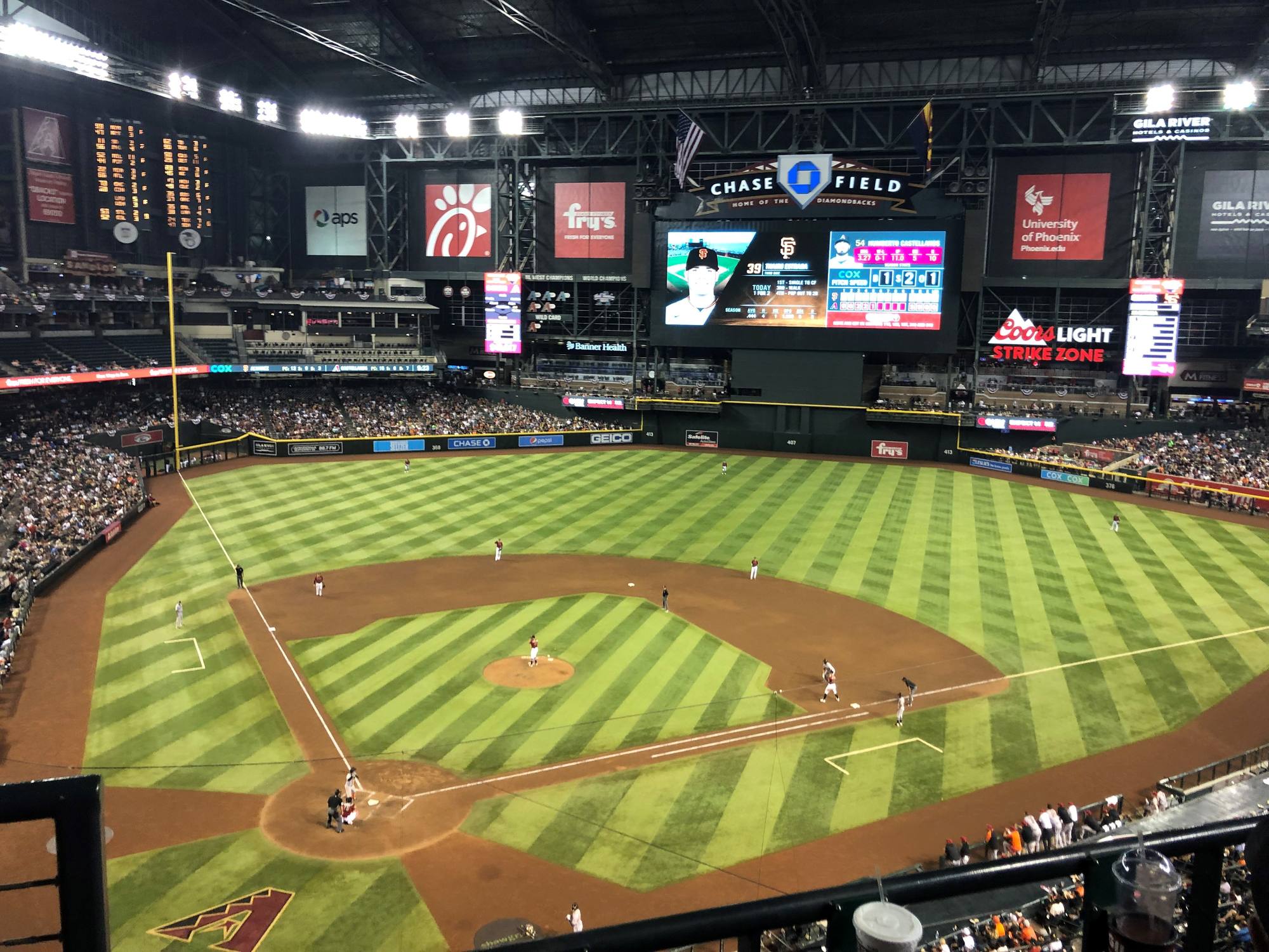 The Chase Field bowl under the closed roof in 2021