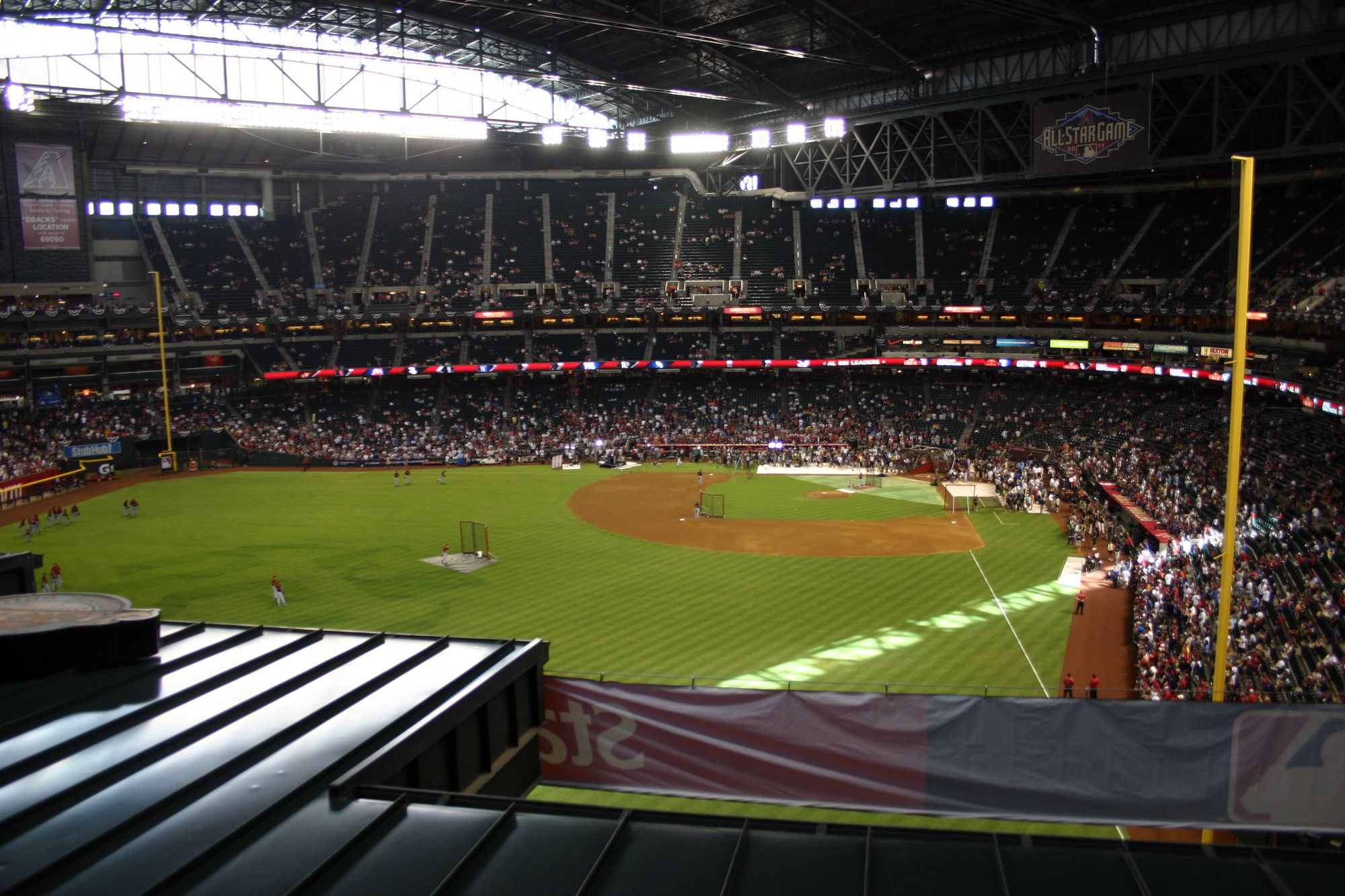 The Chase Field bowl from the upper level, looking across the seating tiers