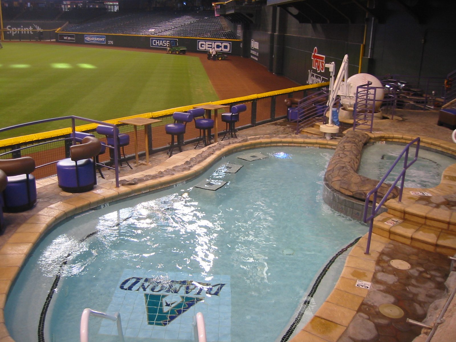 The swimming pool suite beyond right-center field at Chase Field
