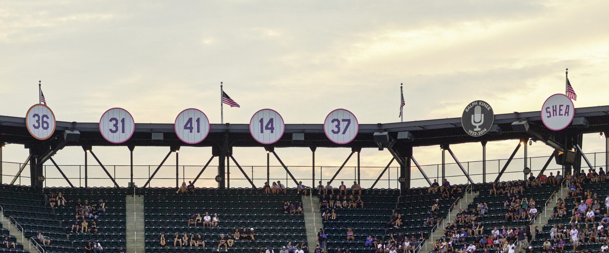 The Mets retired numbers on display at Citi Field