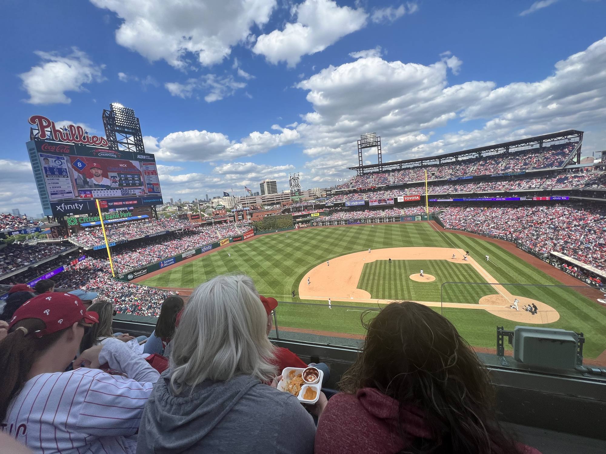The view across the Citizens Bank Park bowl from the terrace level