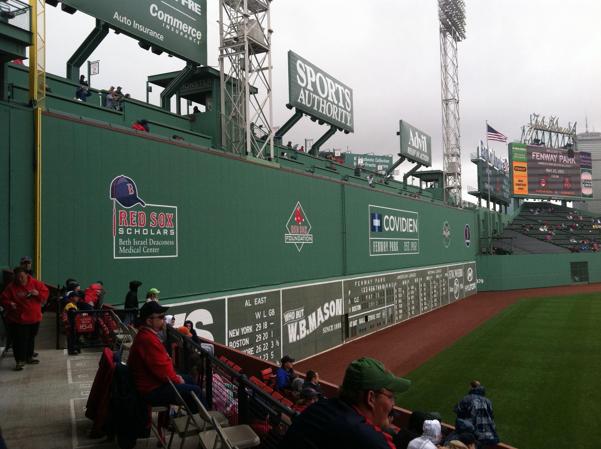The Green Monster left-field wall at Fenway Park
