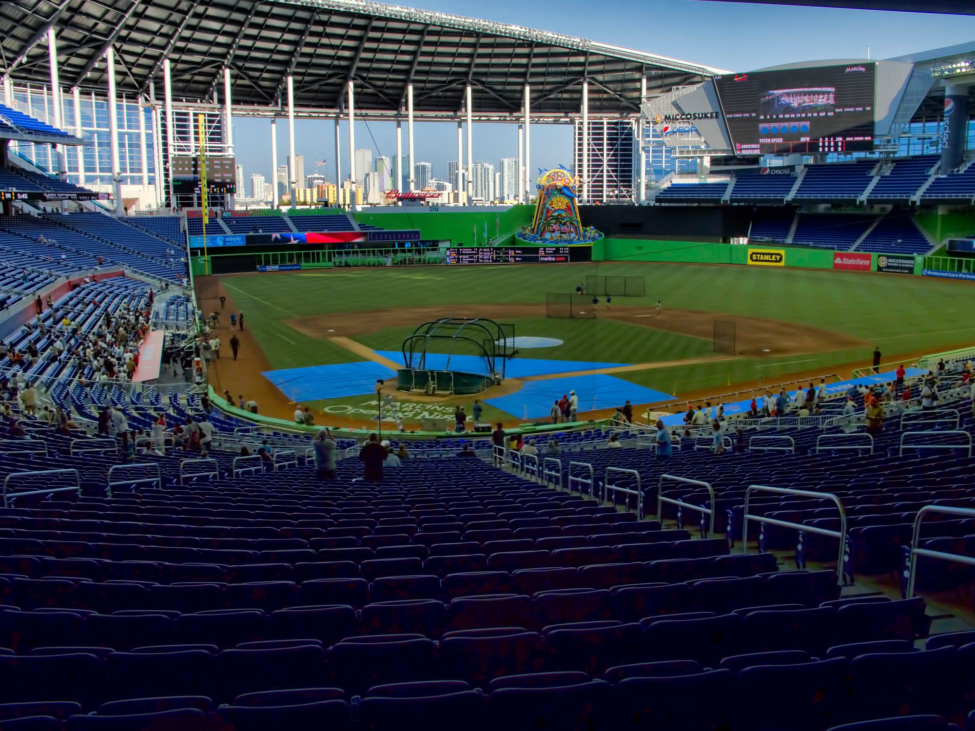 The field at loanDepot park before a game