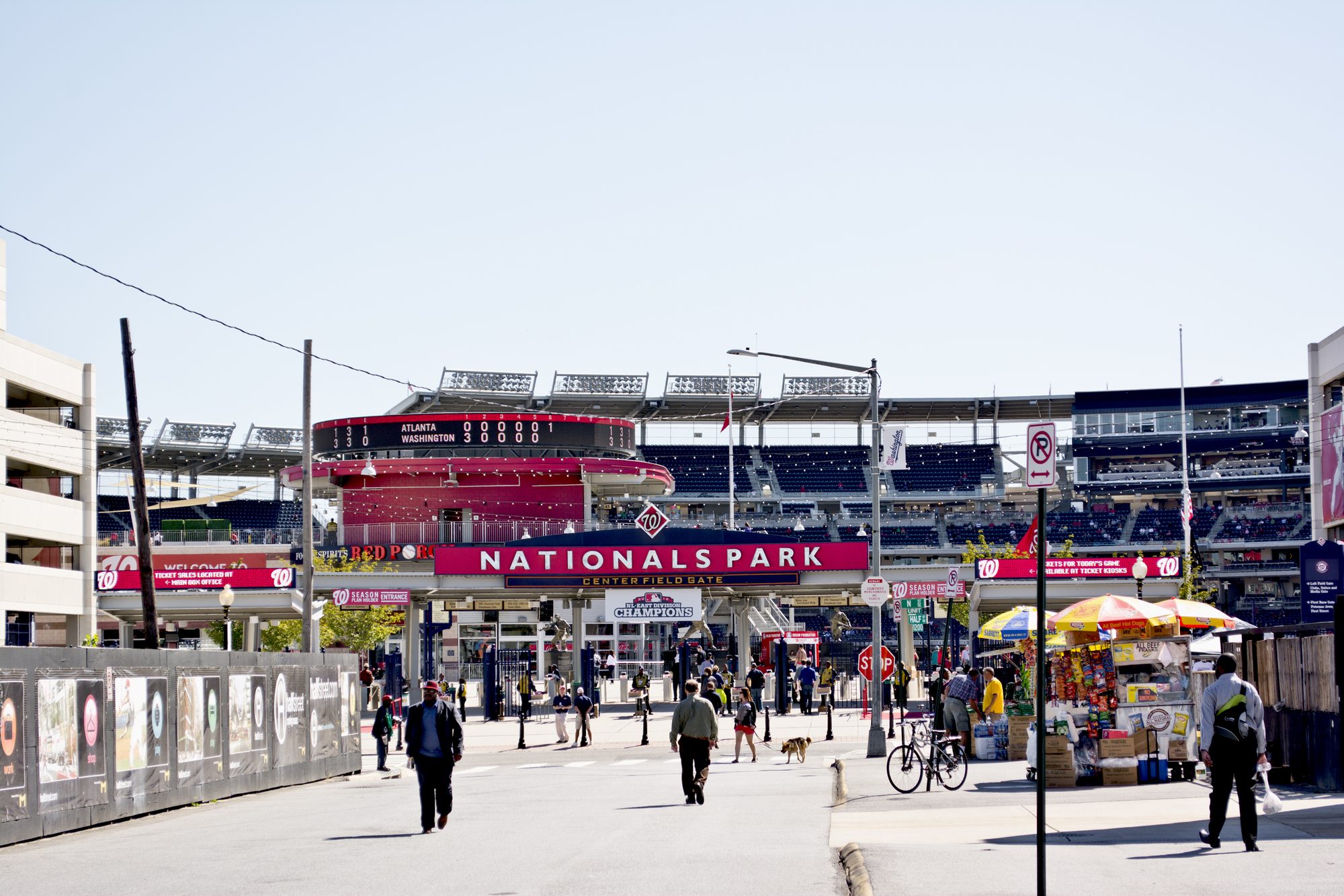 Nationals Park on the Anacostia River with the Navy Yard riverfront in the foreground