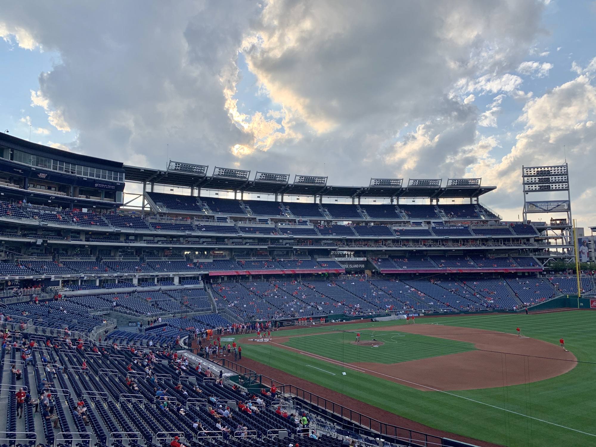 A view across the Nationals Park seating bowl from the upper deck