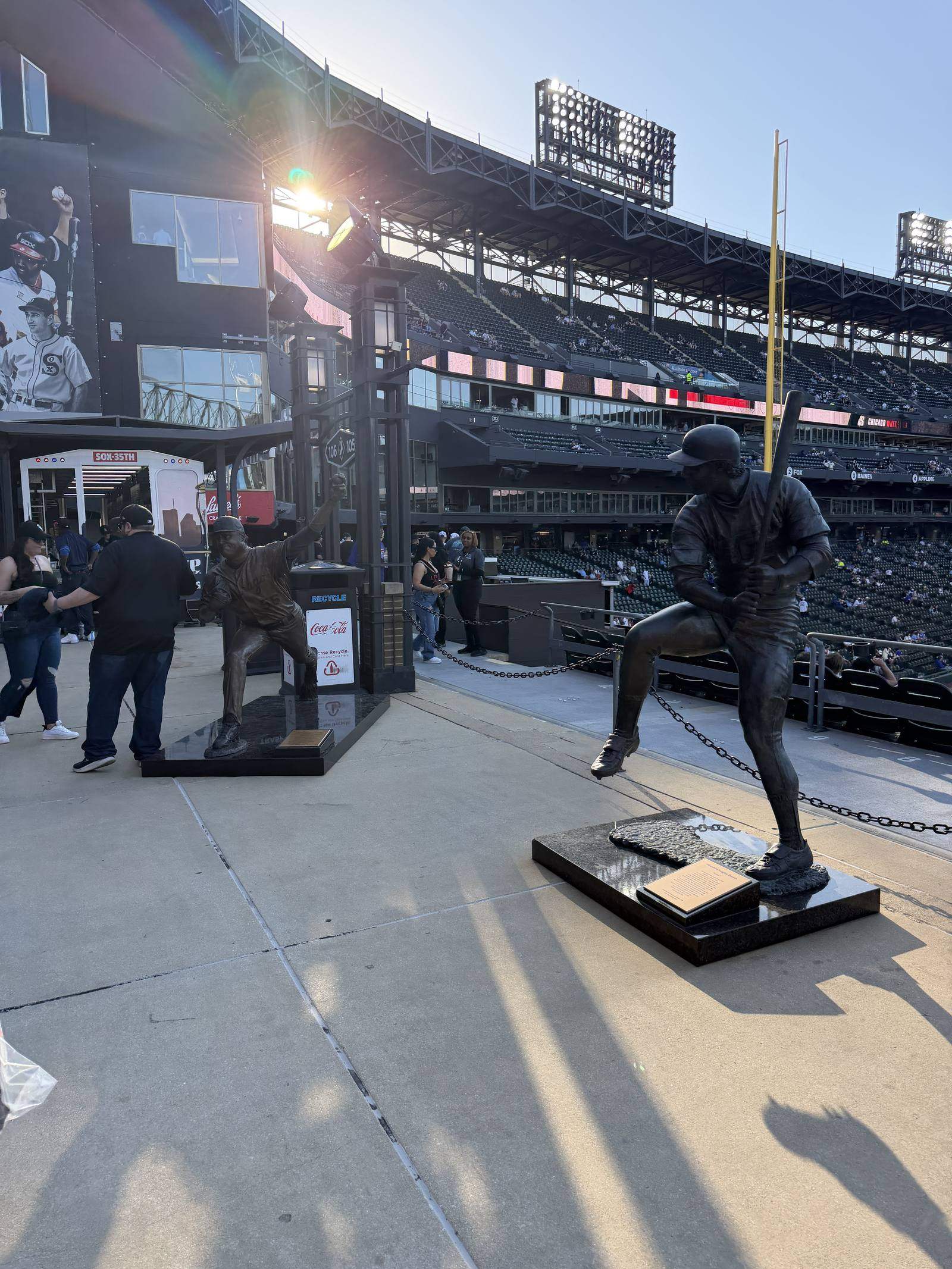 A bronze statue of a White Sox great at Rate Field