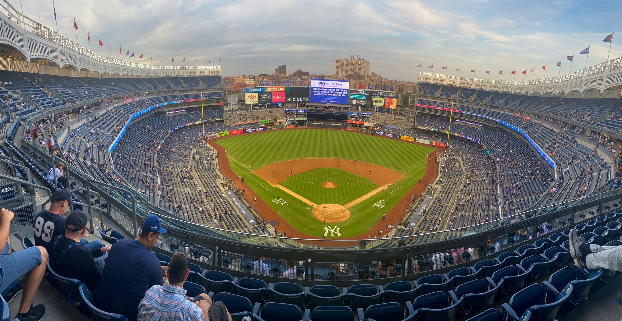 The Yankee Stadium bowl during a September evening game